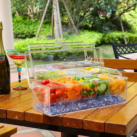 VWMYQ compact tray stored in refrigerator for pre-chilling before events