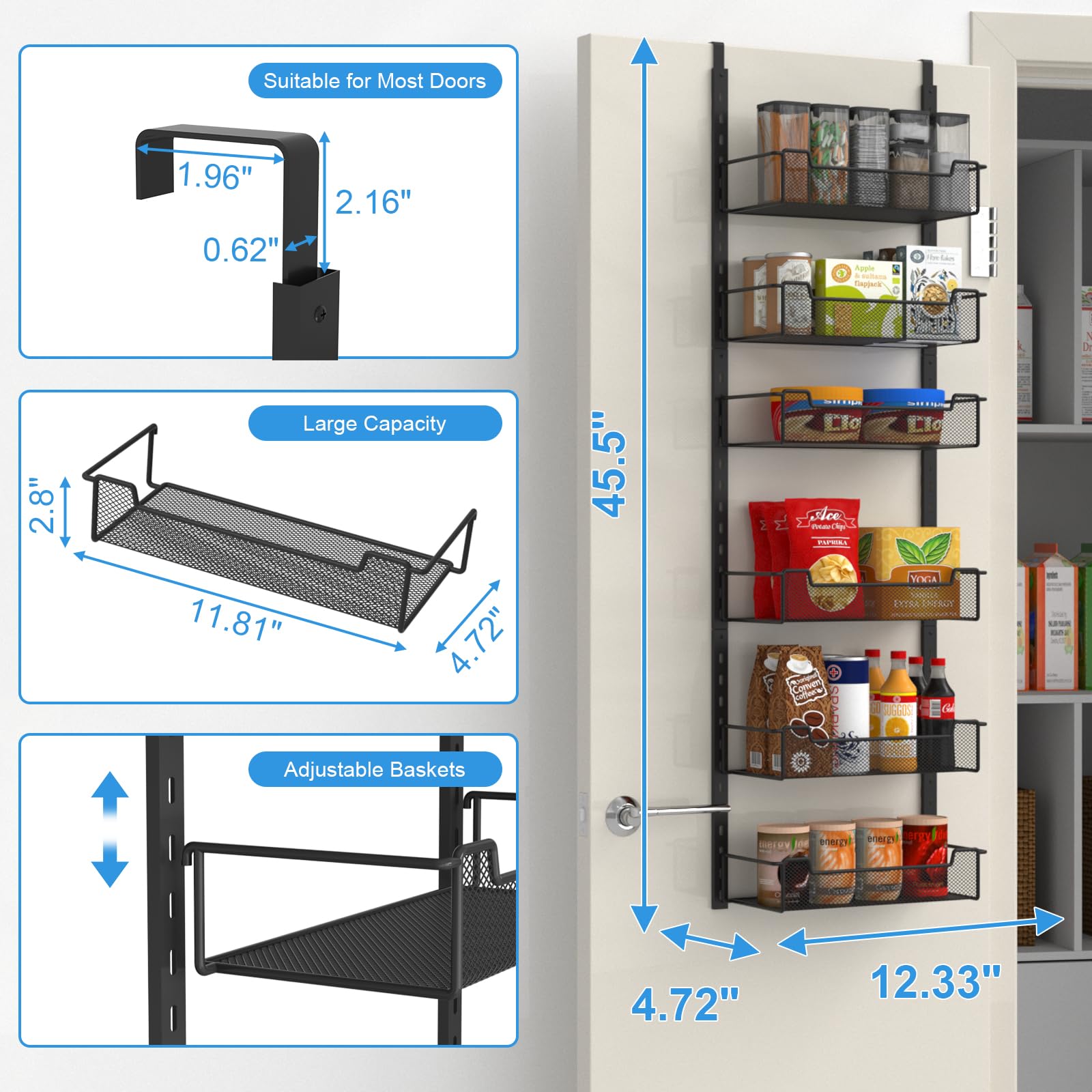 VyGrow top hook detail showing door-fit for quick, tool-free install