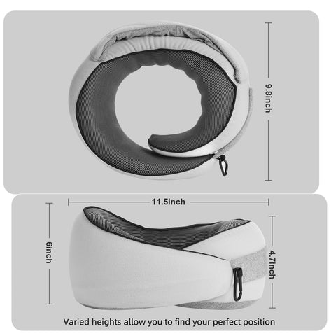 Vzpeun pillow beside water bottle showing size and portable, packable scale