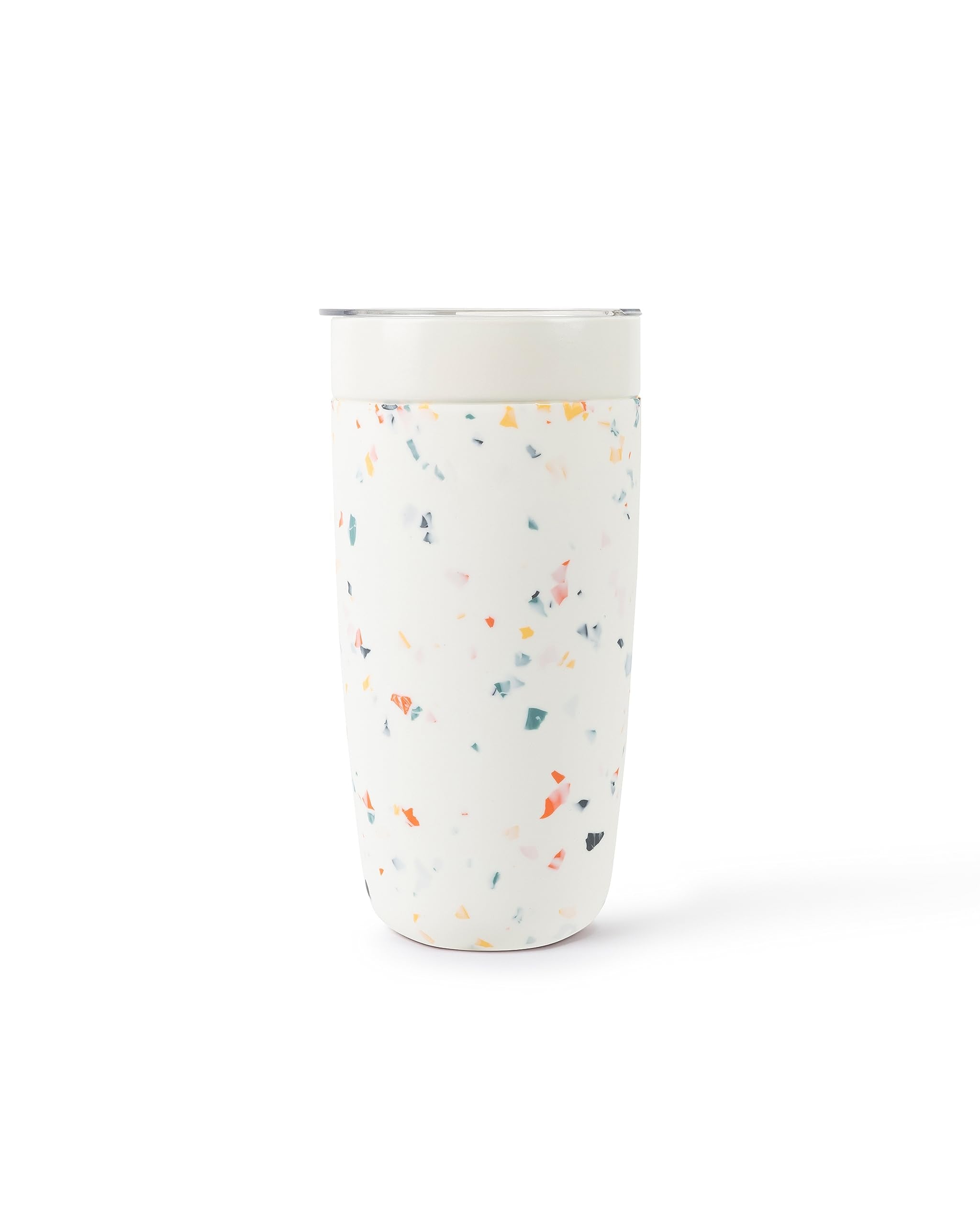 W&P Porter front view cream terrazzo showing sleek insulated design and visual appeal