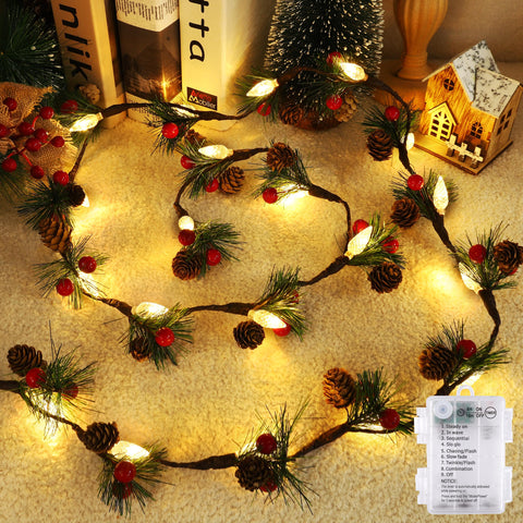 Wabarle garland used as a table centerpiece adding warm glow and natural texture