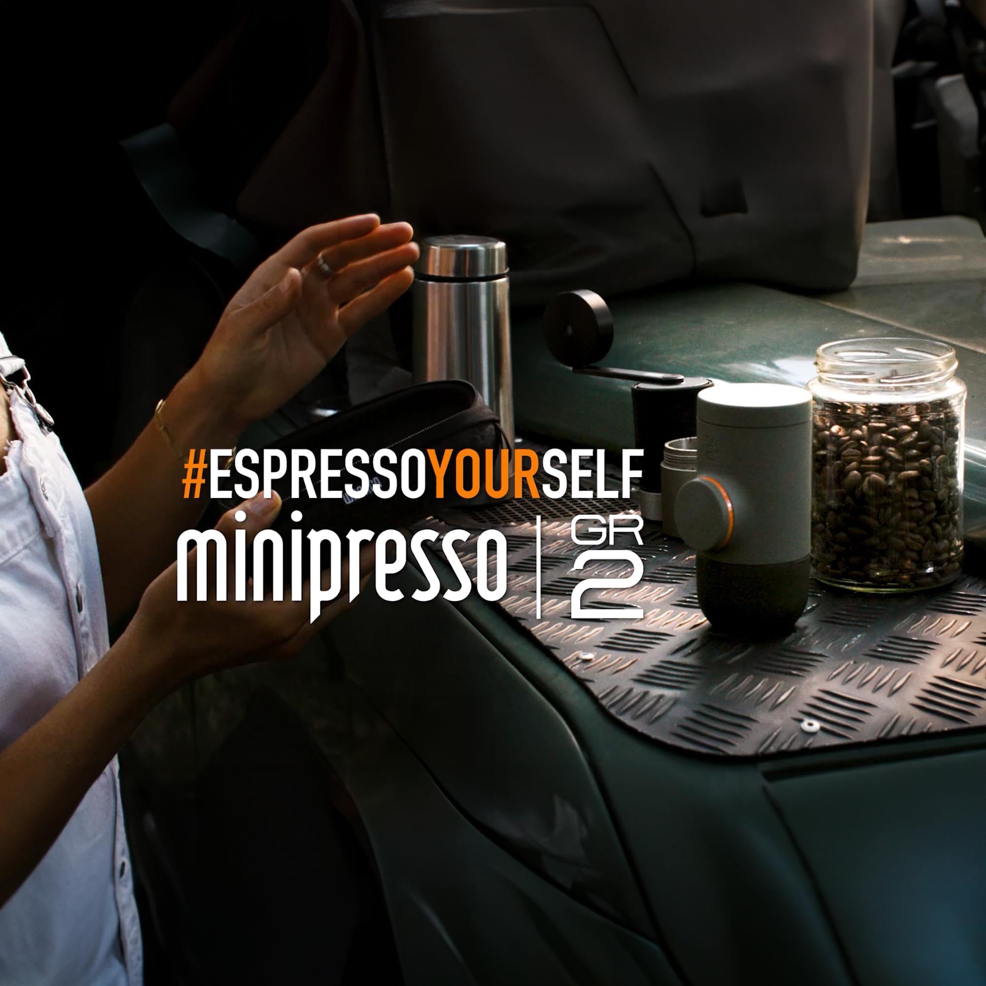 WACACO Minipresso GR2 packed with travel gear showing ultra-compact size for easy transport