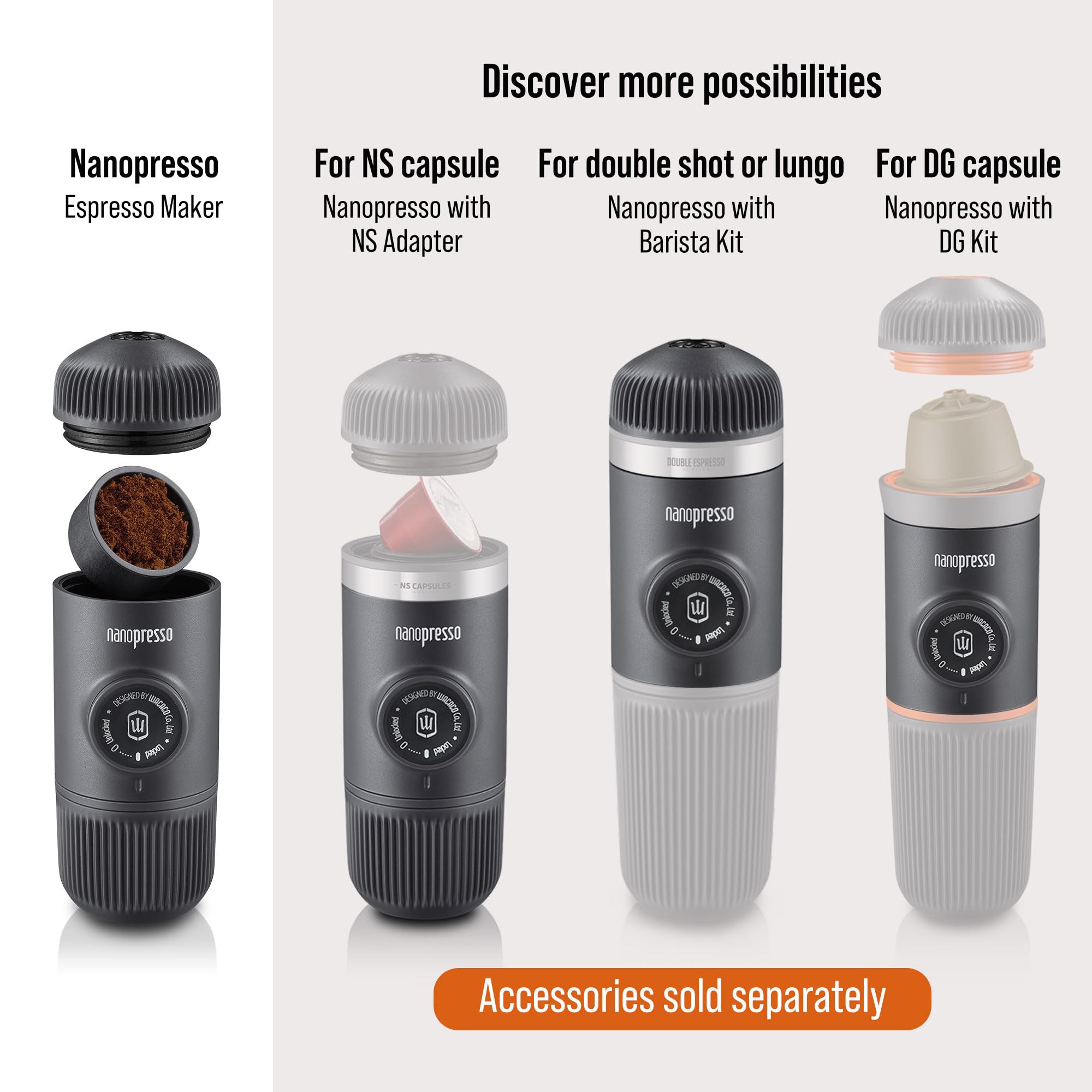 WACACO Nanopresso protective case closed protecting the device for safe transport