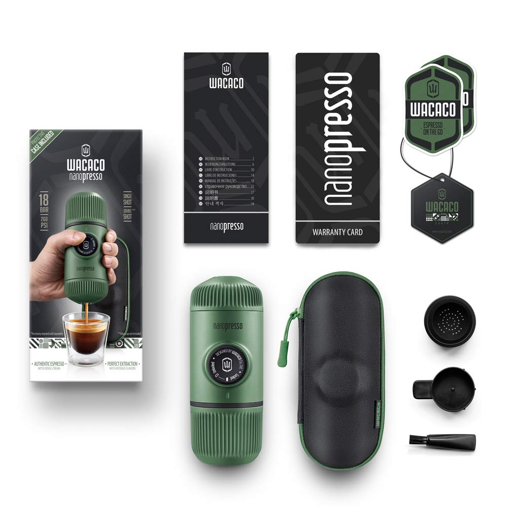 WACACO Nanopresso texture and materials close-up showing durable finish and grip