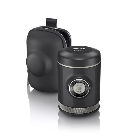 WACACO Picopresso front view with case showing portability and protection