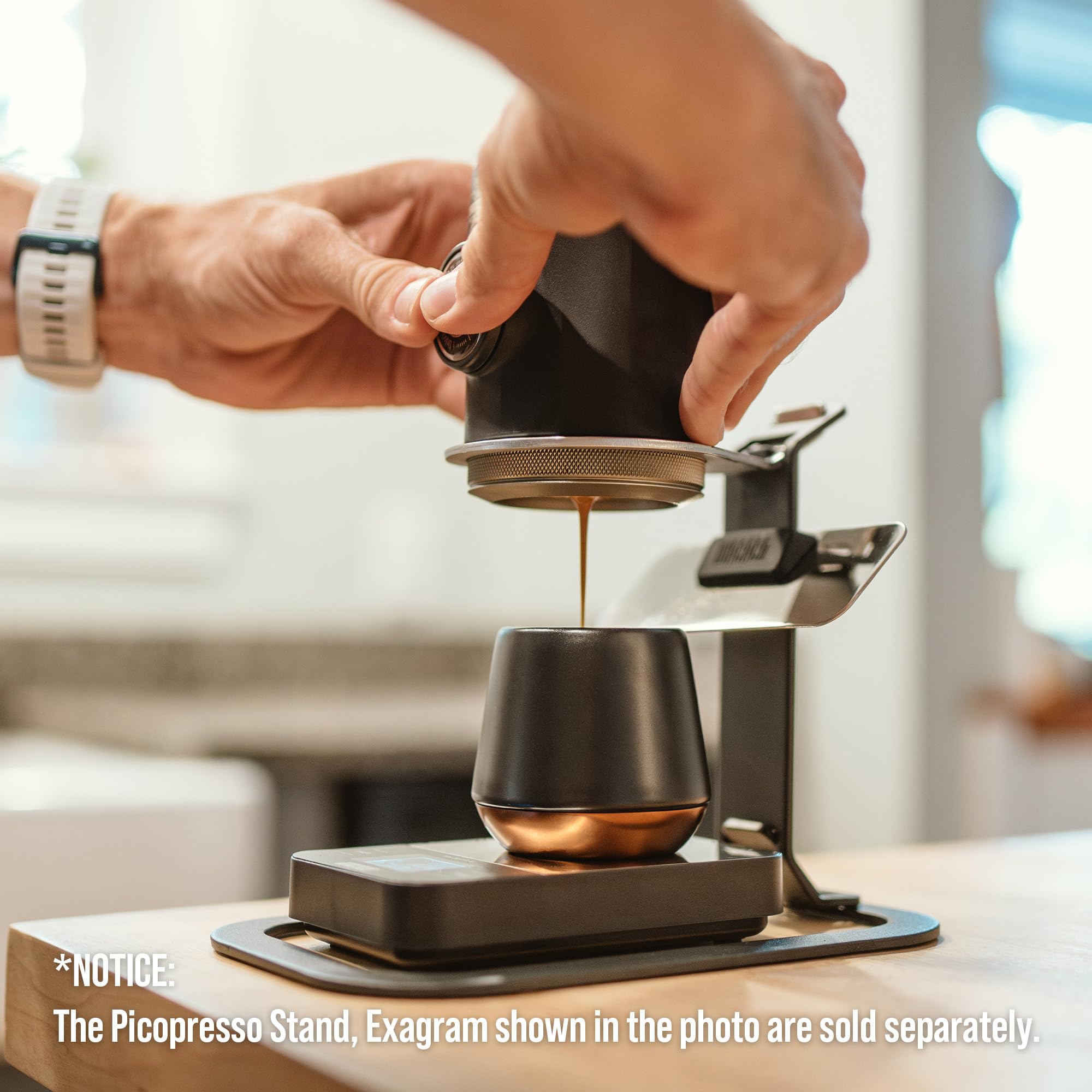 WACACO Picopresso in backpack travel lifestyle illustrating on-the-go brewing
