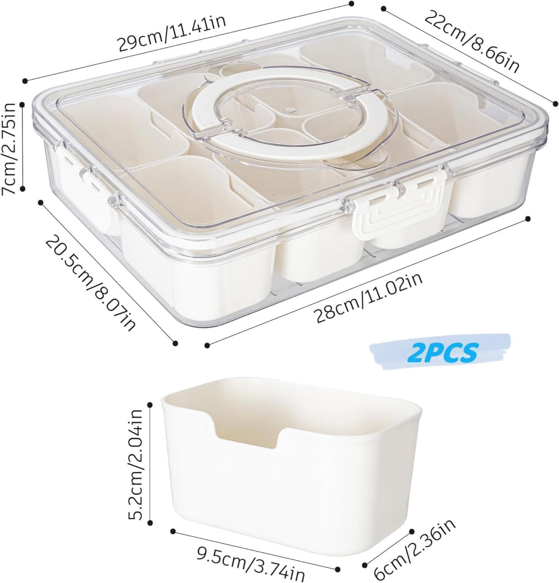 WACOI close-up of compartment walls highlighting durable plastic and organized portions benefit