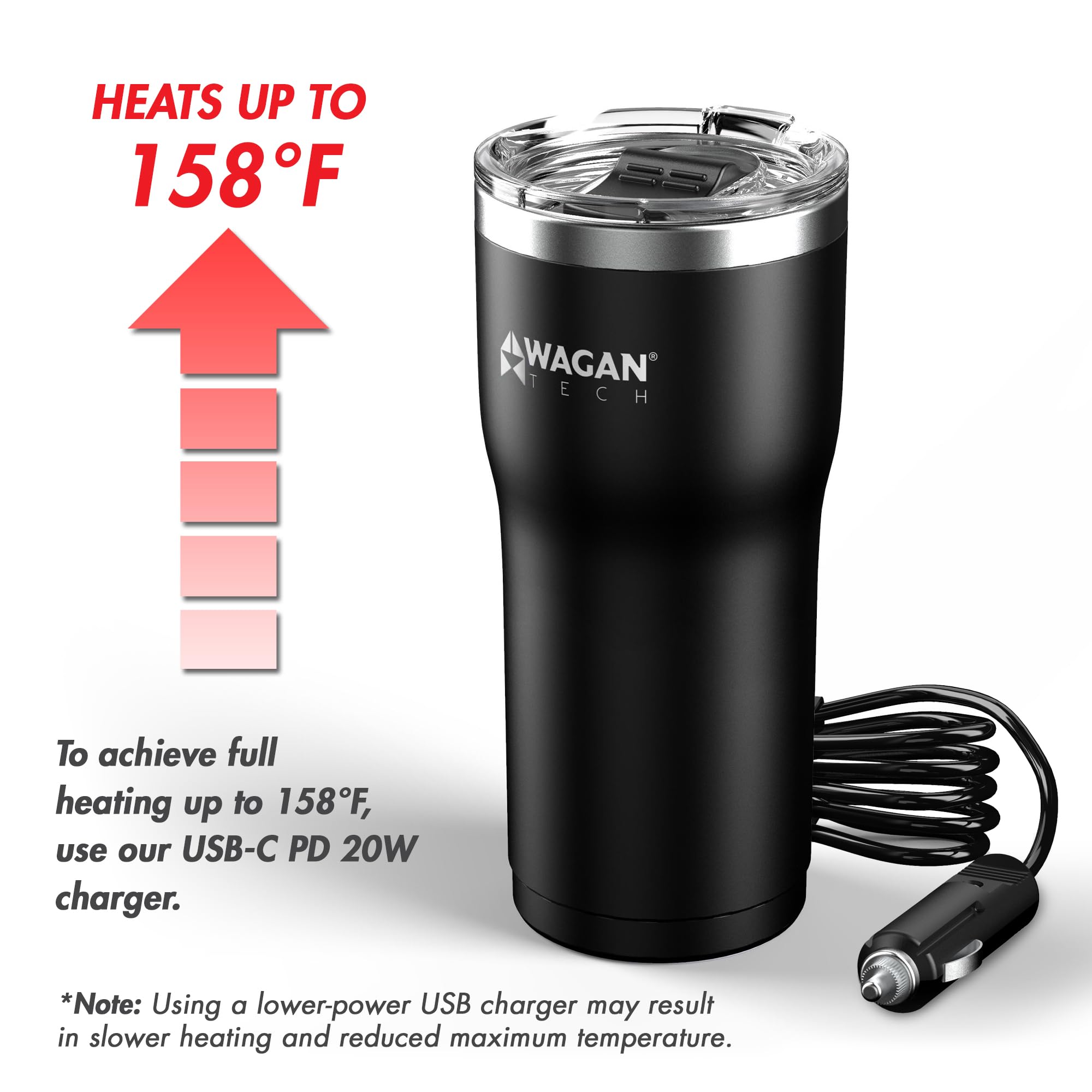 Wagan EL6101 fitted in car cupholder keeping drinks warm on commute