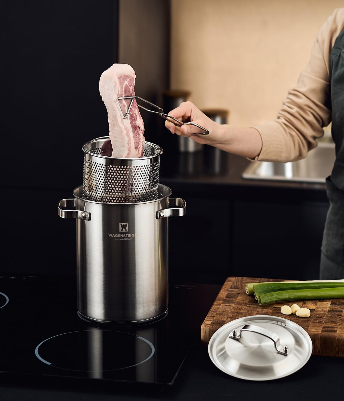 WAGENSTEIGER pot in a home kitchen on stovetop highlighting everyday versatility and style
