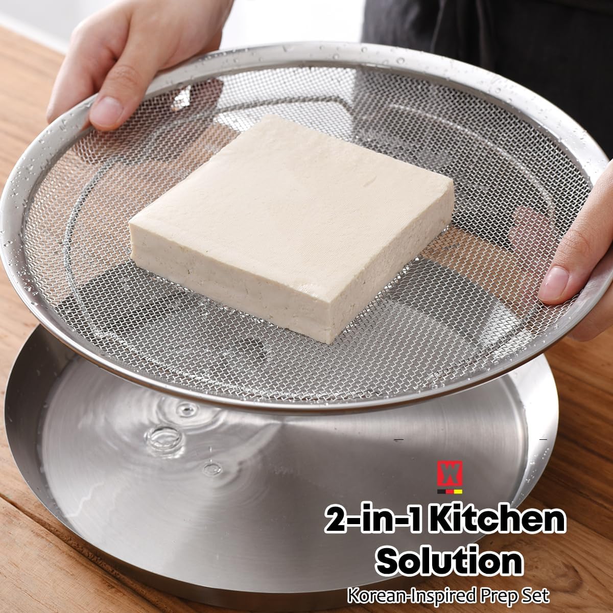 WAGENSTEIGER nested mesh tray and pan for compact stackable storage advantage