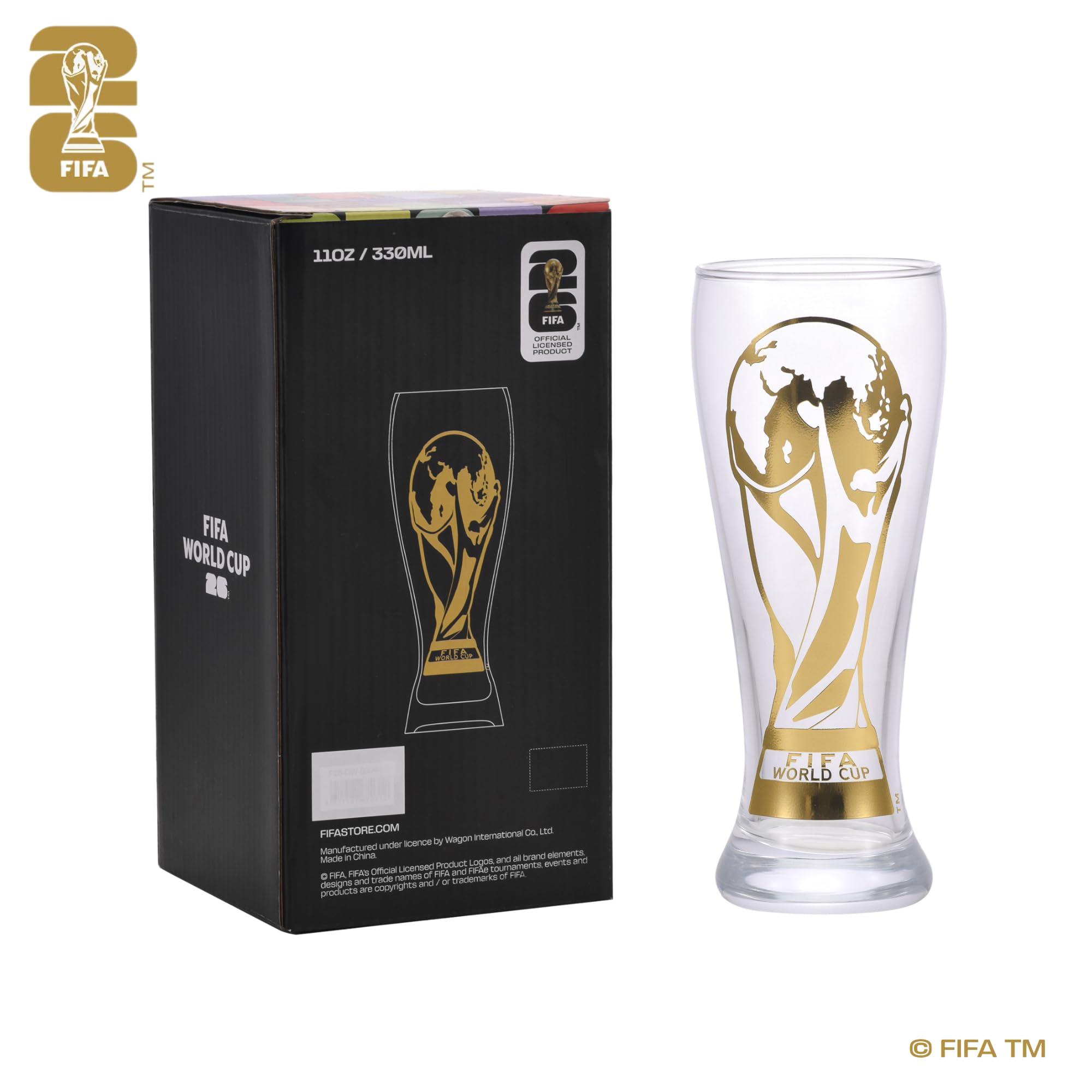 Wagon International side profile of 11oz pilsner glass showing comfortable grip