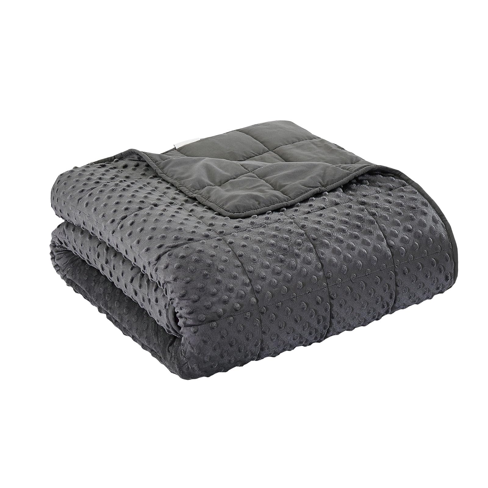 WAIBIO front view of dark grey weighted blanket showing full coverage and neat edges