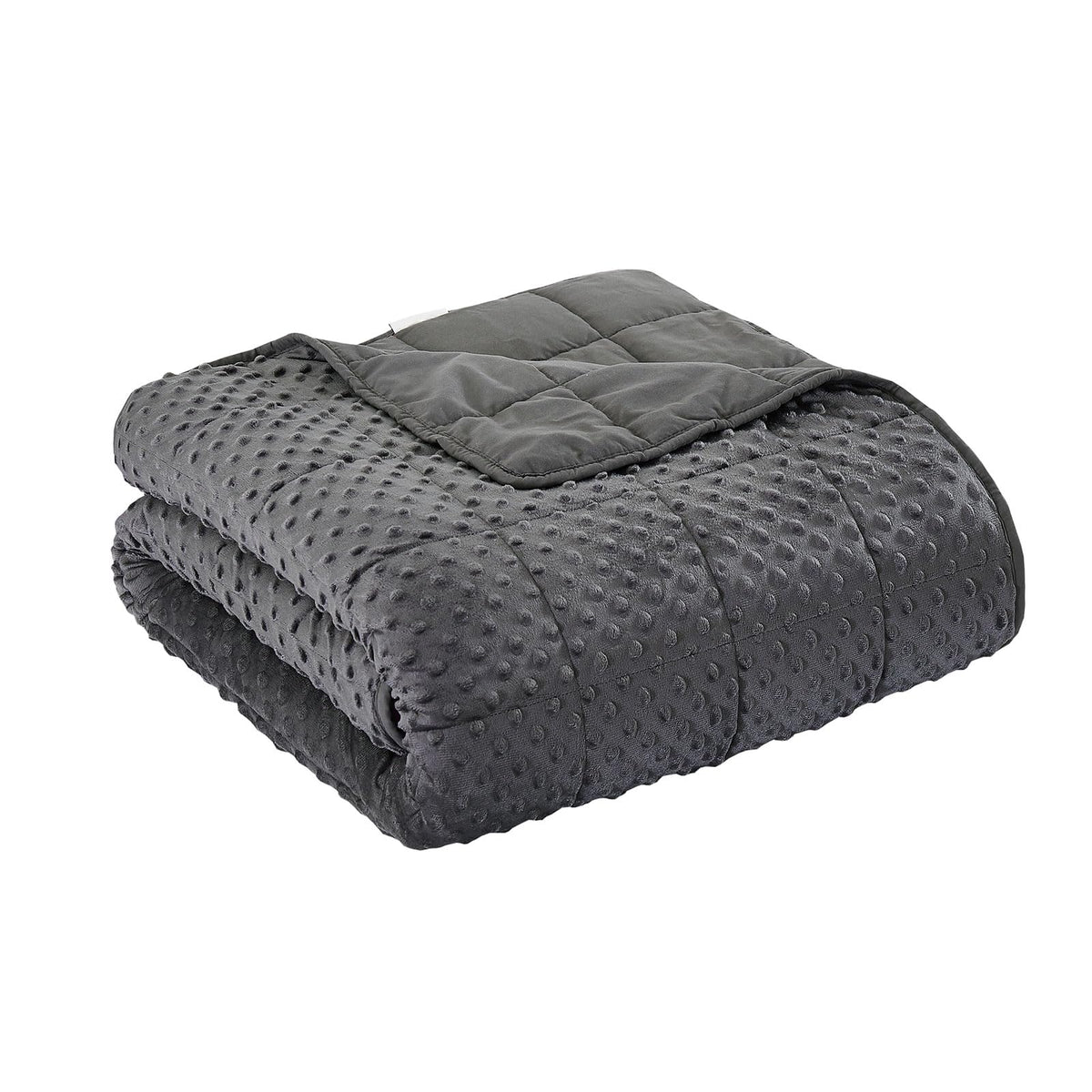 WAIBIO front view of dark grey weighted blanket showing full coverage and neat edges