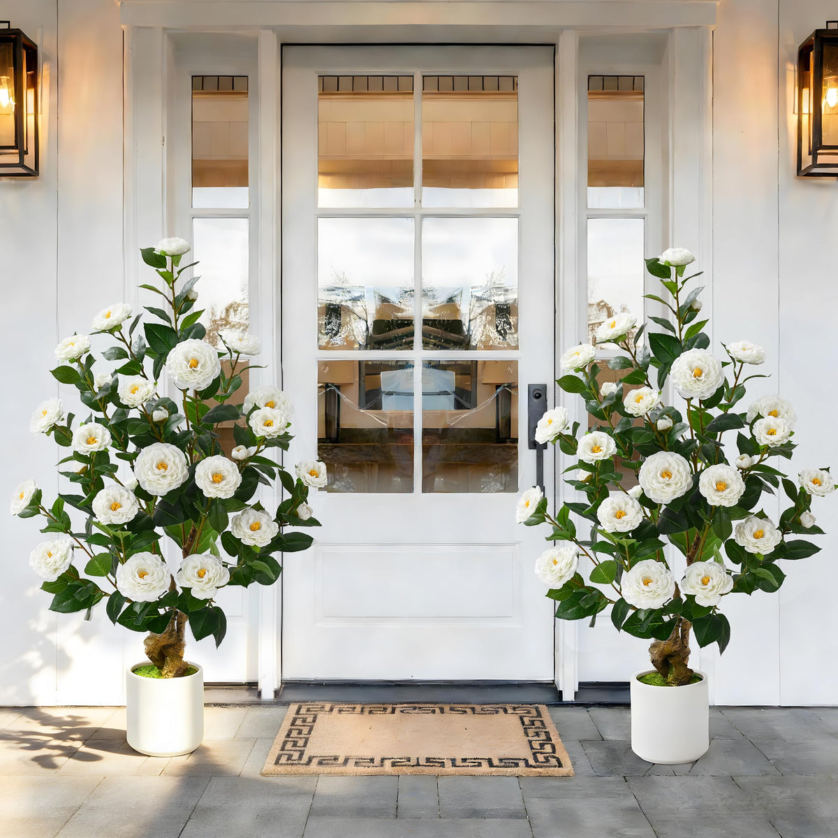 Waipfaru front view showing lifelike camellia blooms and full silhouette