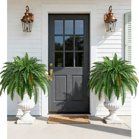 Waipfaru front view of 45-inch fern showing full realistic foliage and instant curb appeal