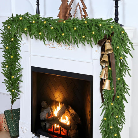 Waipfaru garland used as table runner provides instant holiday centerpiece