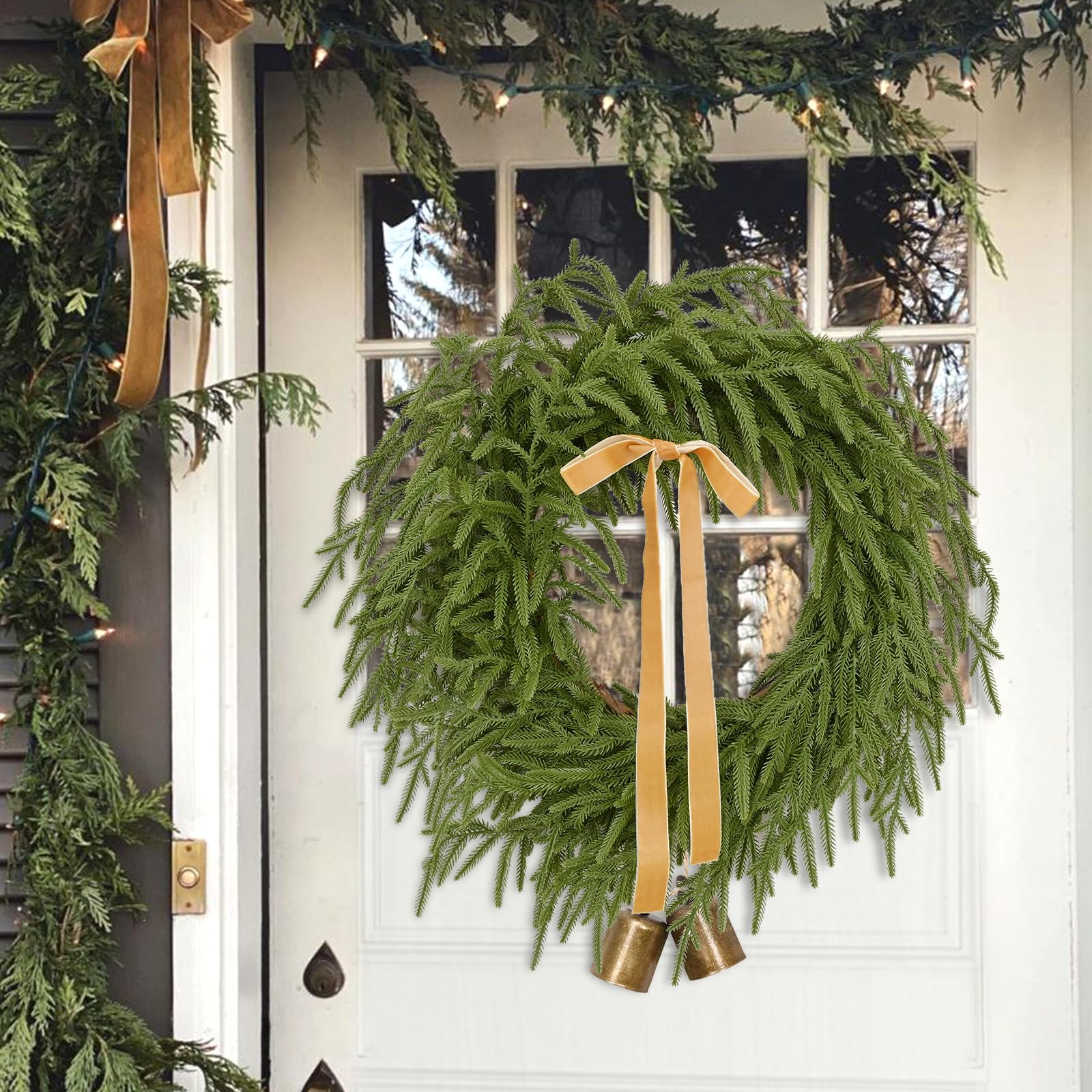 Waipfaru wreath displayed on mantel conveying indoor styling ideas