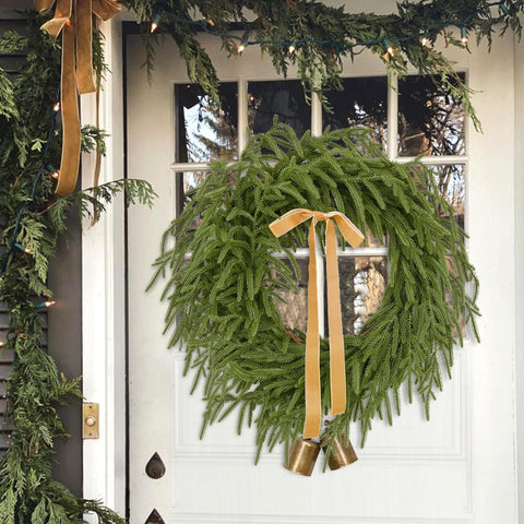 Waipfaru wreath displayed on mantel conveying indoor styling ideas
