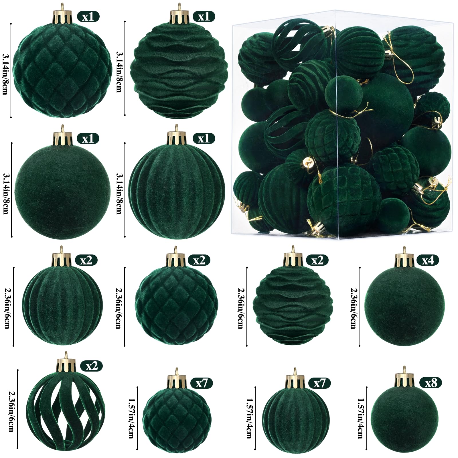 Waipfaru medium and small balls clustered on wreath creating layered visual interest