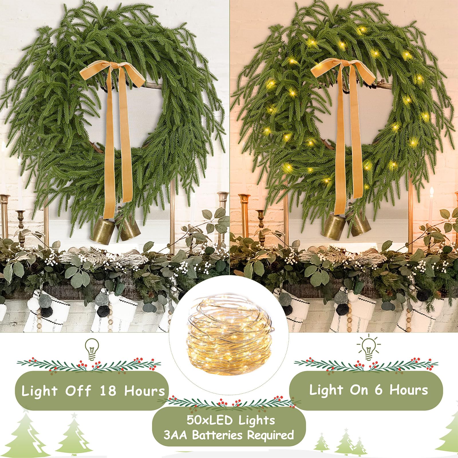 Waipfaru wreath on doorframe for size reference and visual scale