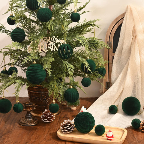 Waipfaru dark green ornaments in a bowl centerpiece enhancing tabletop decor