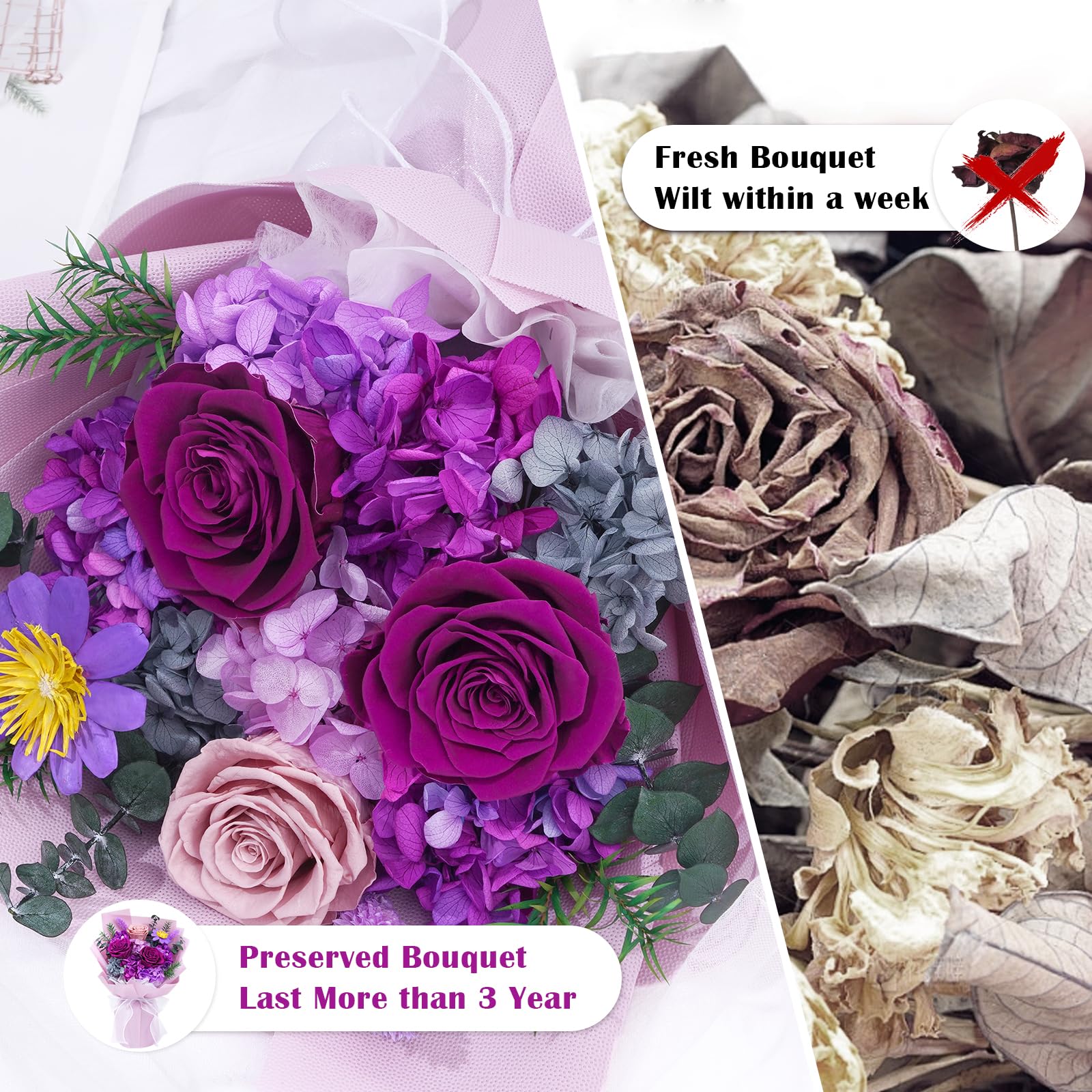 Waipfaru styled tabletop centerpiece showing lasting beauty and room ambiance benefit