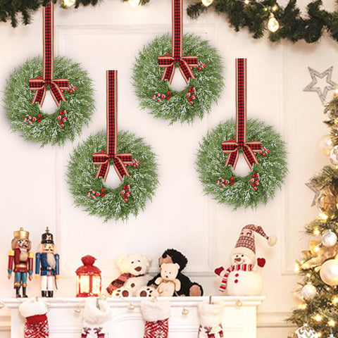 Waipfaru wreath hung on kitchen cabinet adding seasonal charm