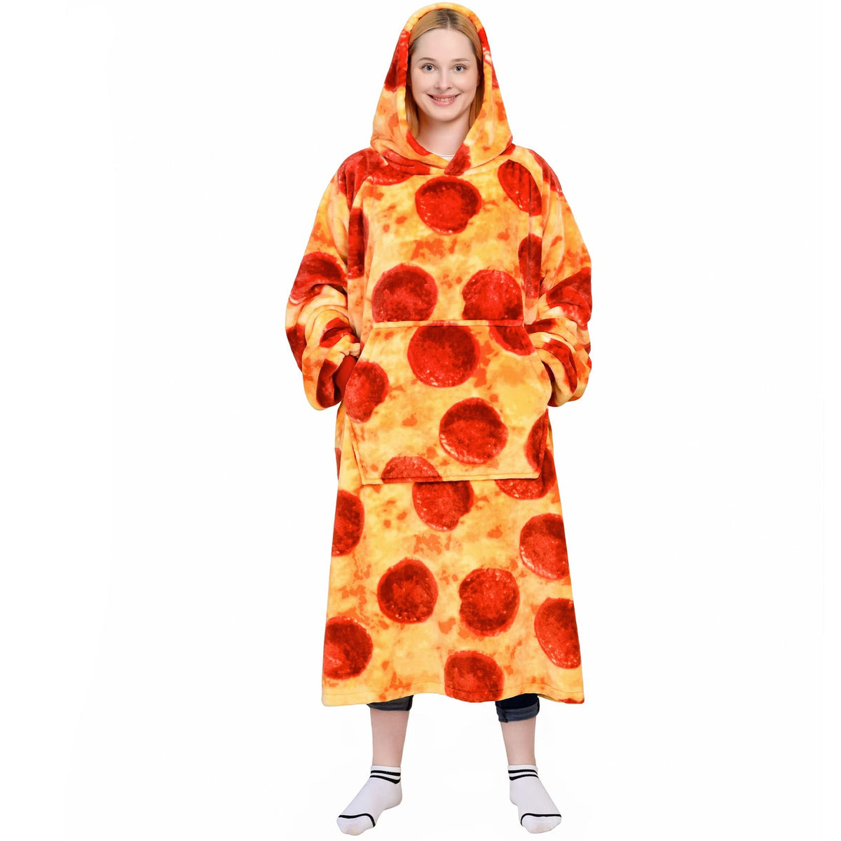 Waitu front view showing oversized hoodie and cozy benefit