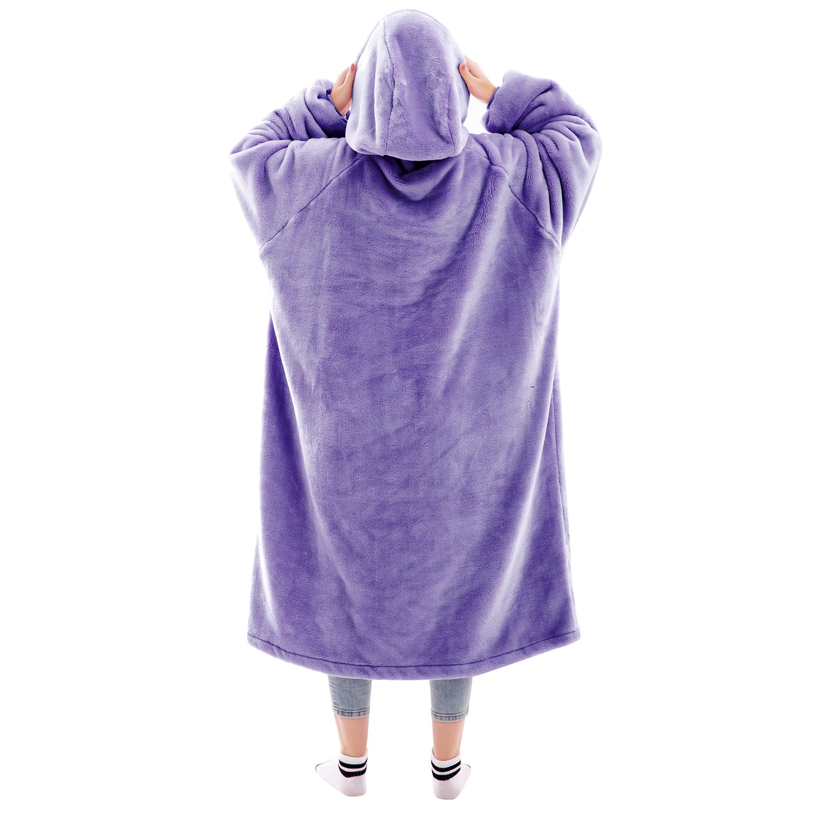 Waitu hood close-up highlighting plush fabric and head-warming comfort