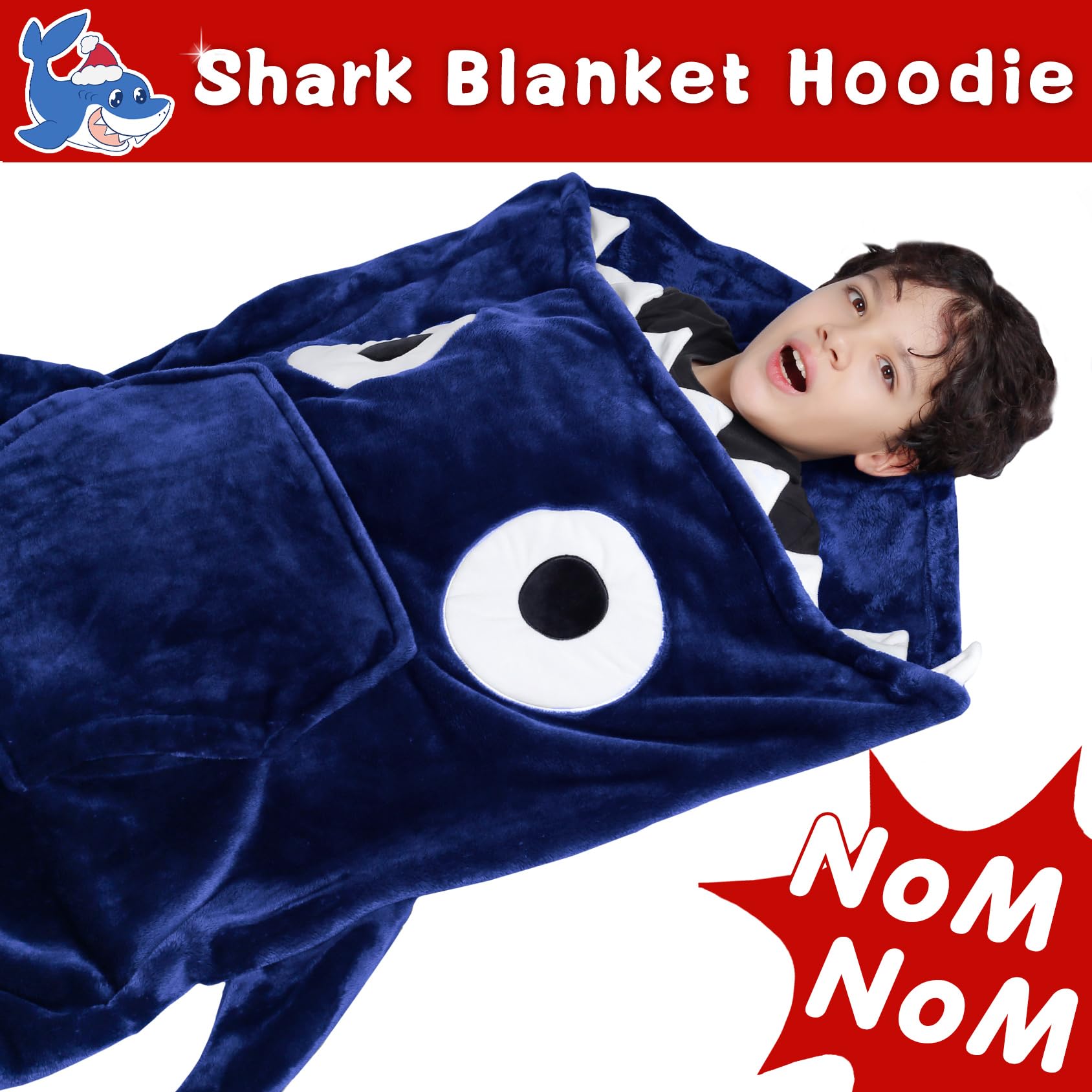 Waitu shark hoodie oversized front pocket detail that comfortably warms hands and holds small items
