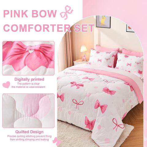 Wajade close-up of pink bow design highlighting soft microfiber texture