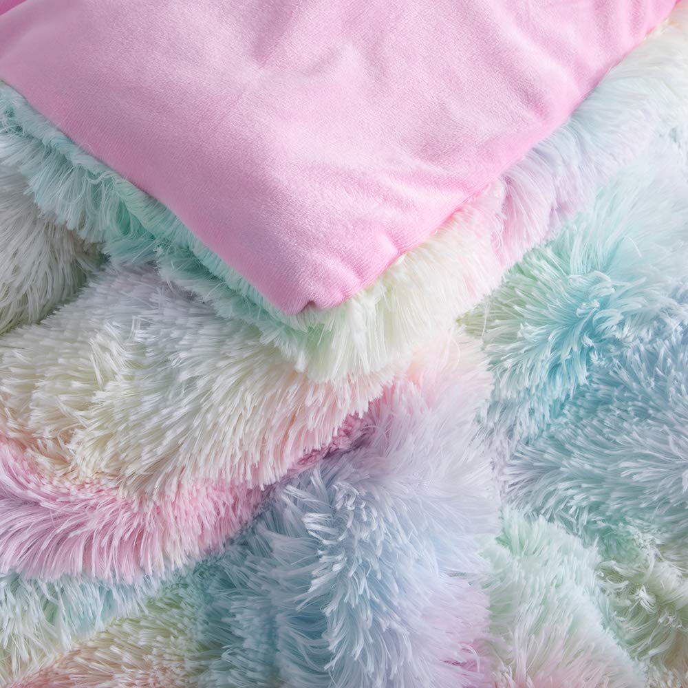 Wajade comforter styled on full/queen bed showing colorful bedroom update