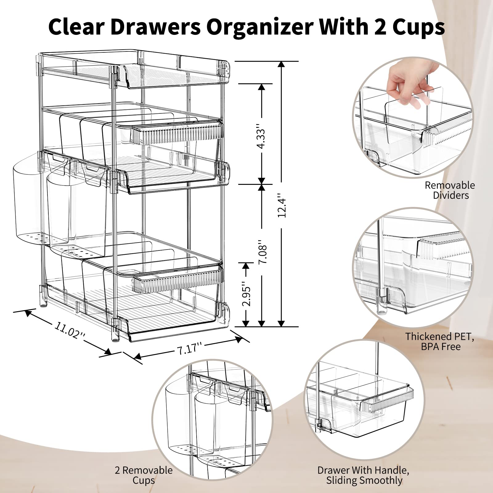 WAKISA pulled-out drawer filled with items for quick-access organization