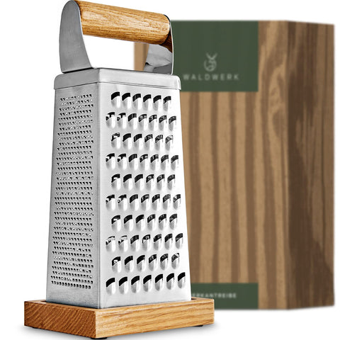 WALDWERK front view with oak base showing stable grating surface and clean design
