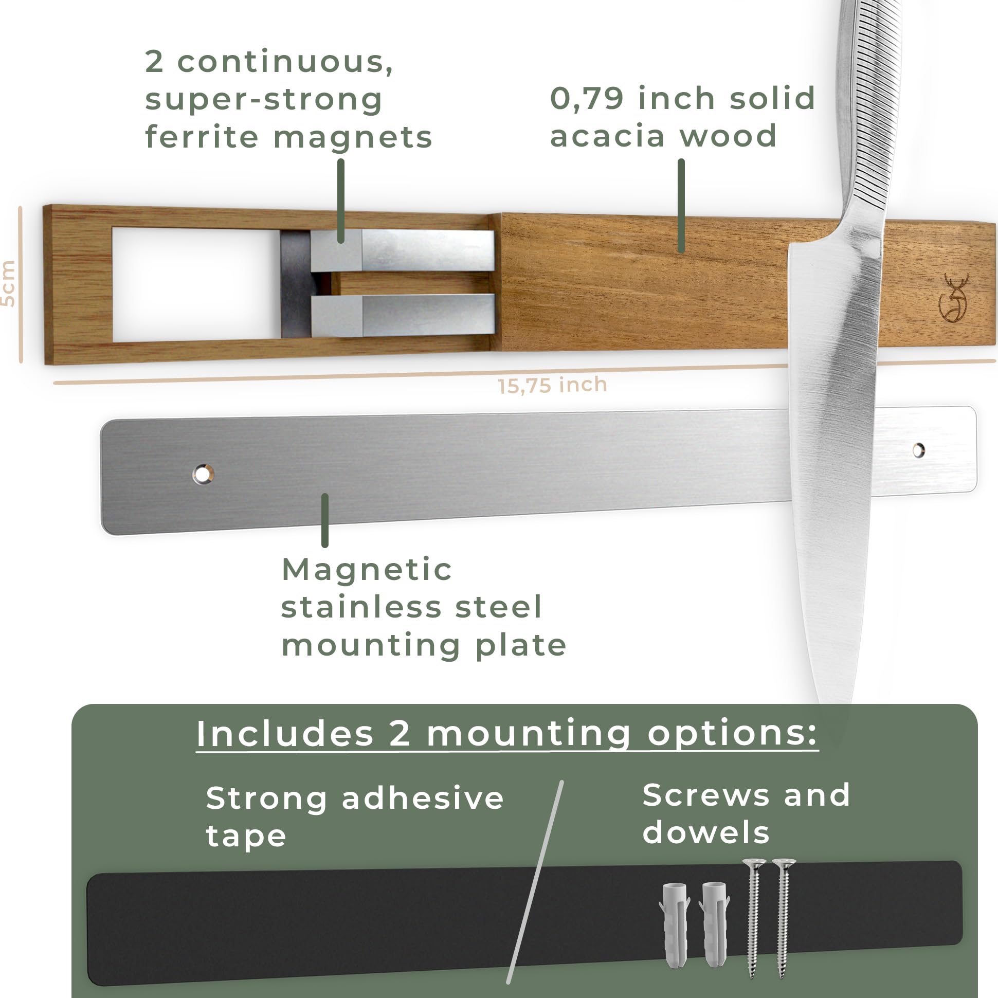 WALDWERK included installation hardware spread showing adhesive and screw options