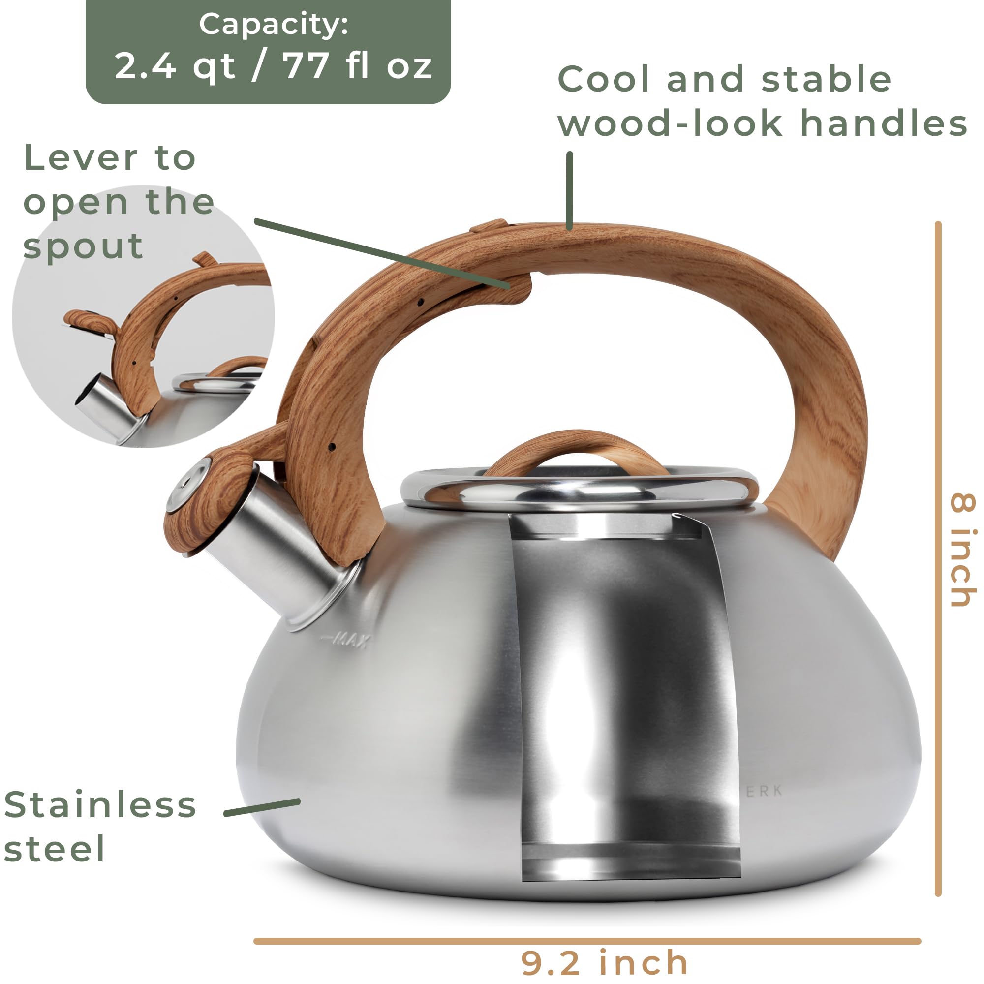 WALDWERK kettle in kitchen setting, illustrating everyday usability benefit