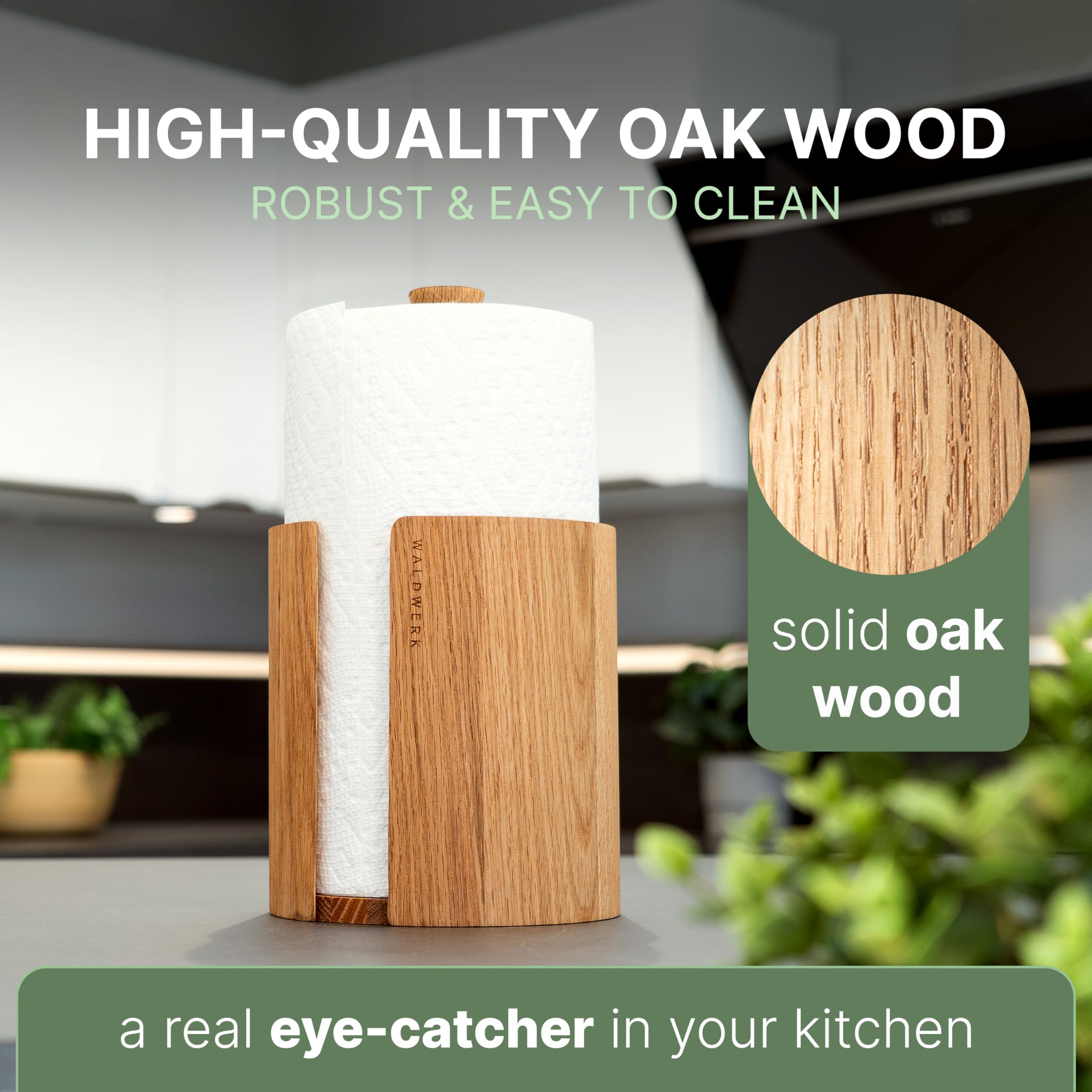 WALDWERK holder in use with one-handed tear benefit easy convenience