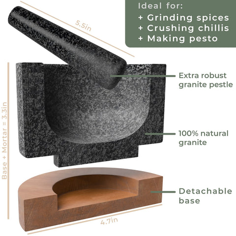 WALDWERK mortar size comparison on counter showing generous capacity