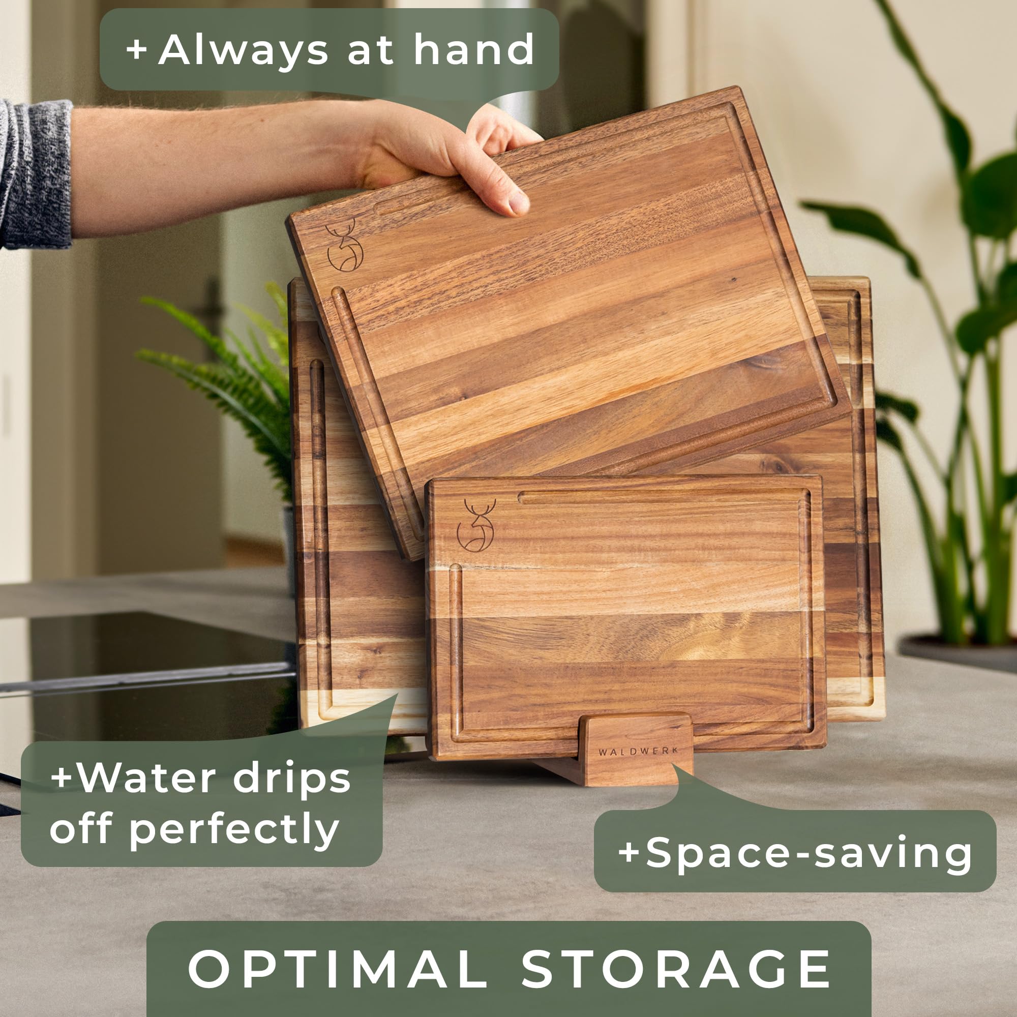 WALDWERK boards in anti-slip stand for fast drying and organized storage