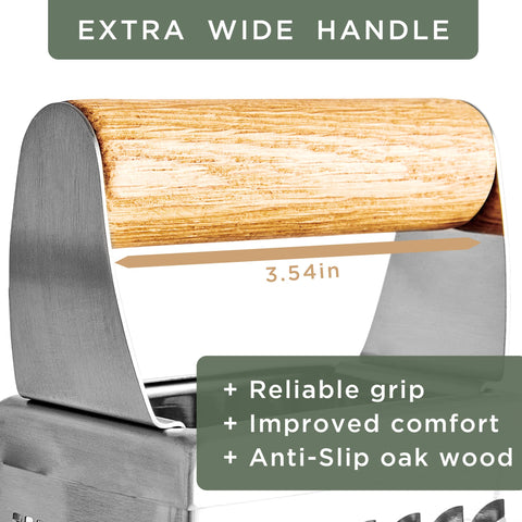 WALDWERK oak collecting board close-up showing natural grain and food catch benefit