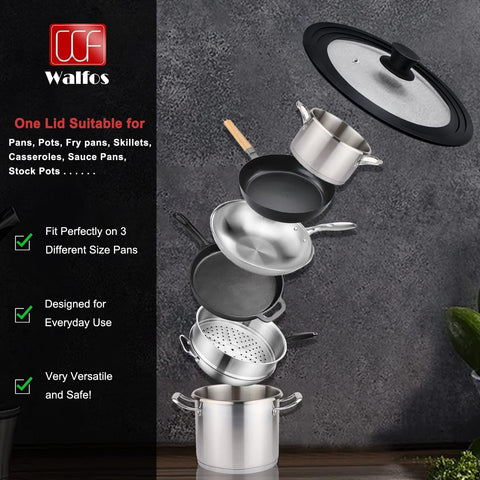 Walfos cool-touch knob and steam vent close-up offering safe handling and controlled venting