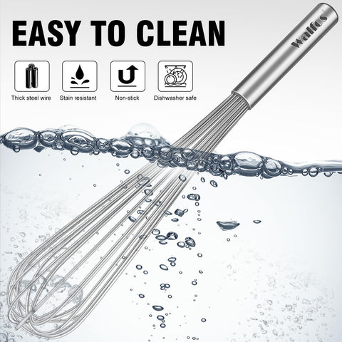 Walfos whisks on kitchen counter lifestyle shot showing readiness for everyday cooking