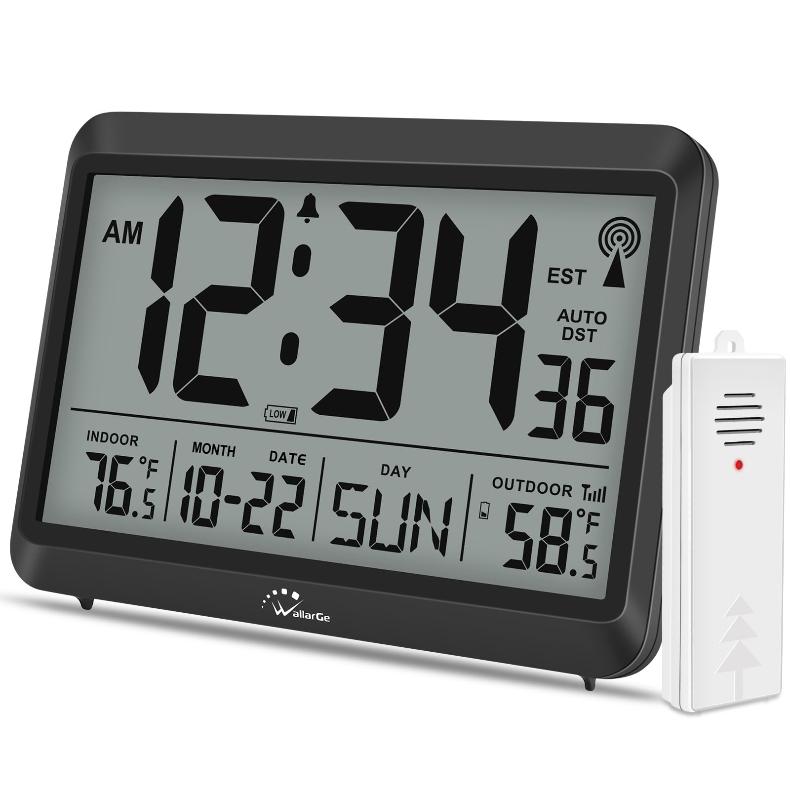 WallarGe front display showing time and temps, quick-glance readability benefit