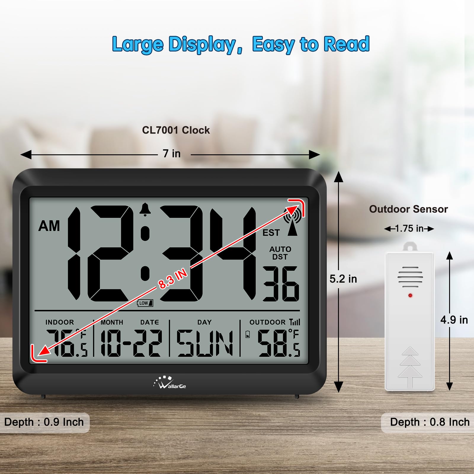 WallarGe wireless outdoor sensor mounted outdoors, reliable remote temperature benefit