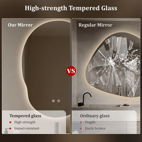 WallBeyond anti-fog pad close-up illustrating fog-free mirror surface benefit