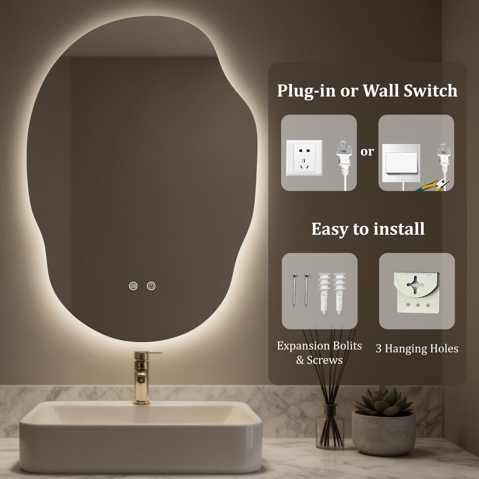 WallBeyond packaged mirror with hardware showing simple installation benefit