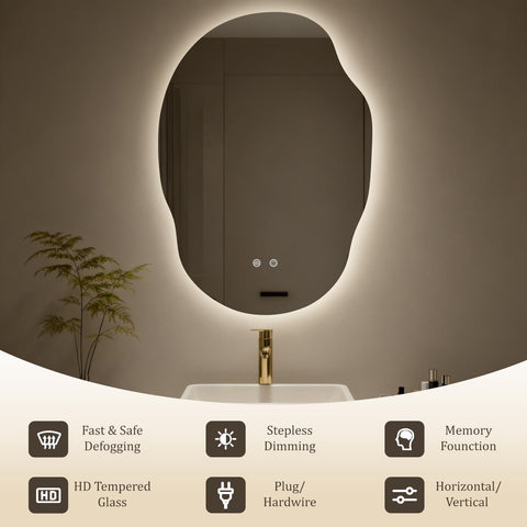 WallBeyond mirror next to sink for scale illustrating correct sizing benefit