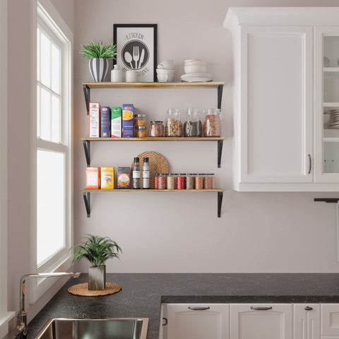 Wallniture Bora used in bathroom holding towels and toiletries, maximizes vertical space
