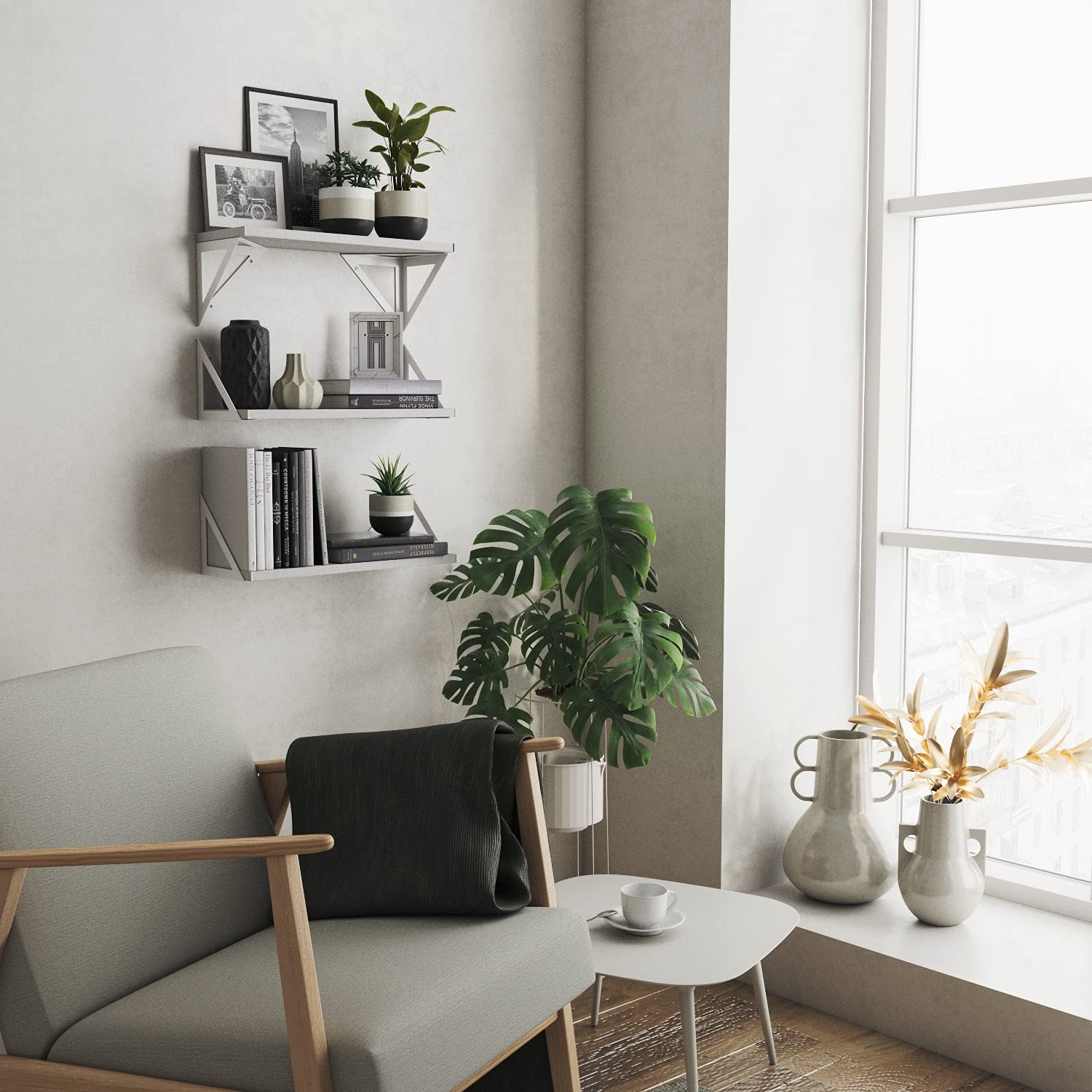Wallniture included hardware layout with brackets and screws for simple installation