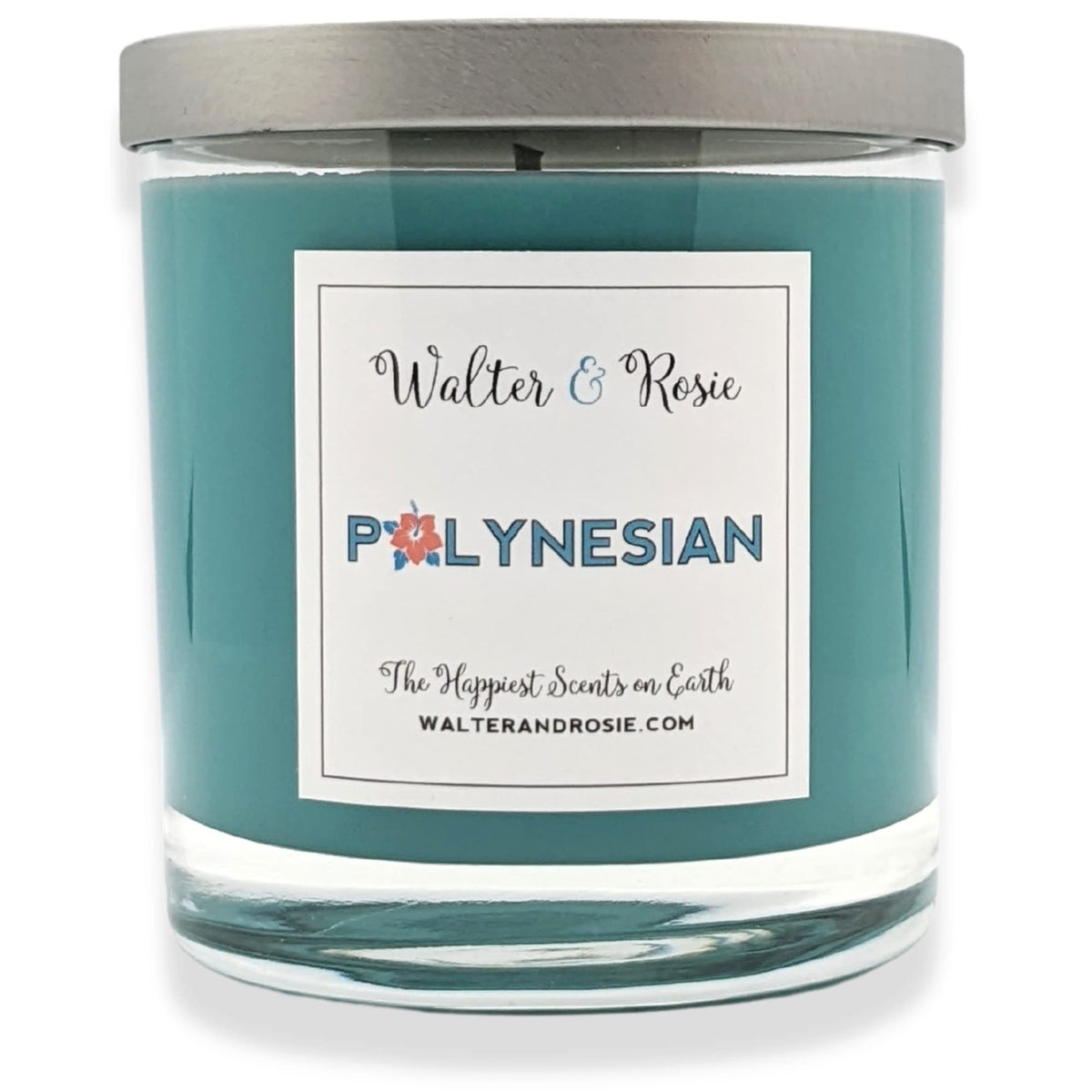 Walter & Rosie front jar view showing tropical label and inviting glow